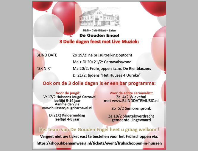 Carnaval in De Gouden Engel